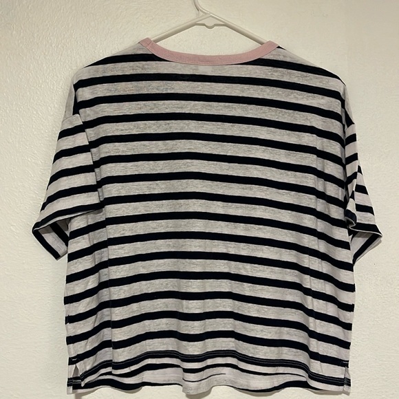 Old Navy navy blue and white striped shirt - Picture 2 of 5